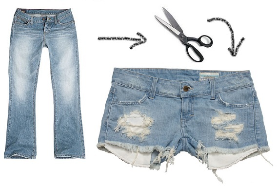 how to cut jeans into jean shorts