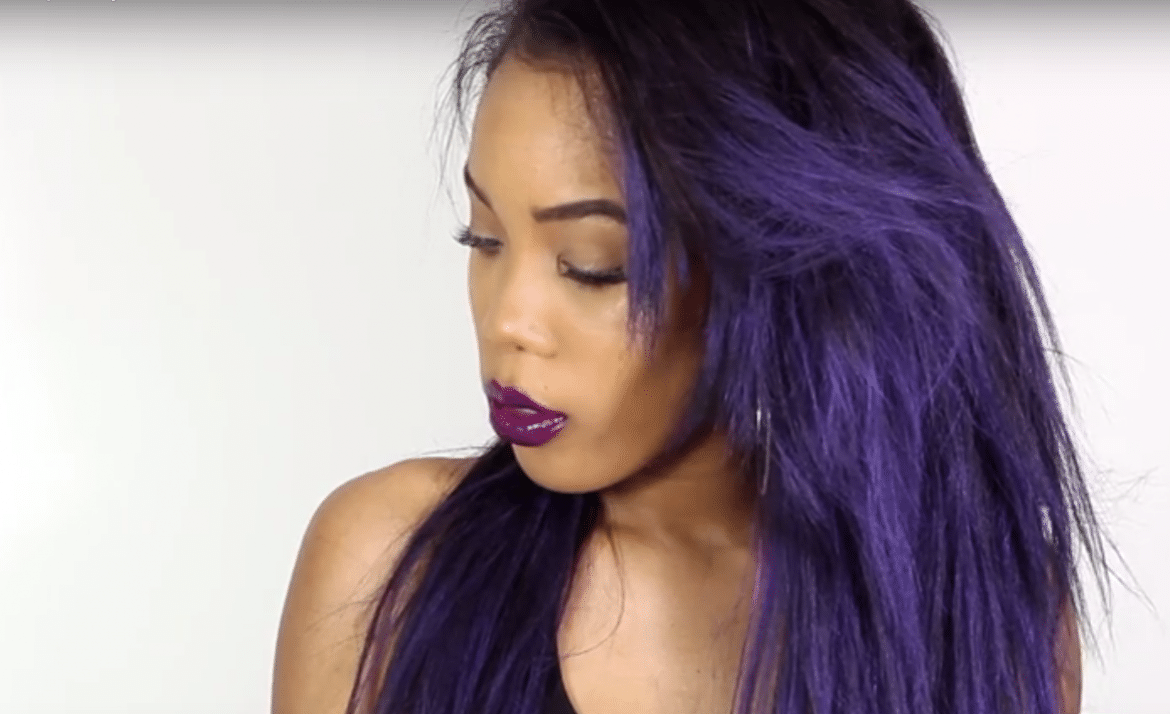 Girl with ombre purple hair